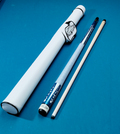 Champion SC-9 White & Blue Pool Cue 12mm – Hard Case, Joint Protectors & Glove Included
