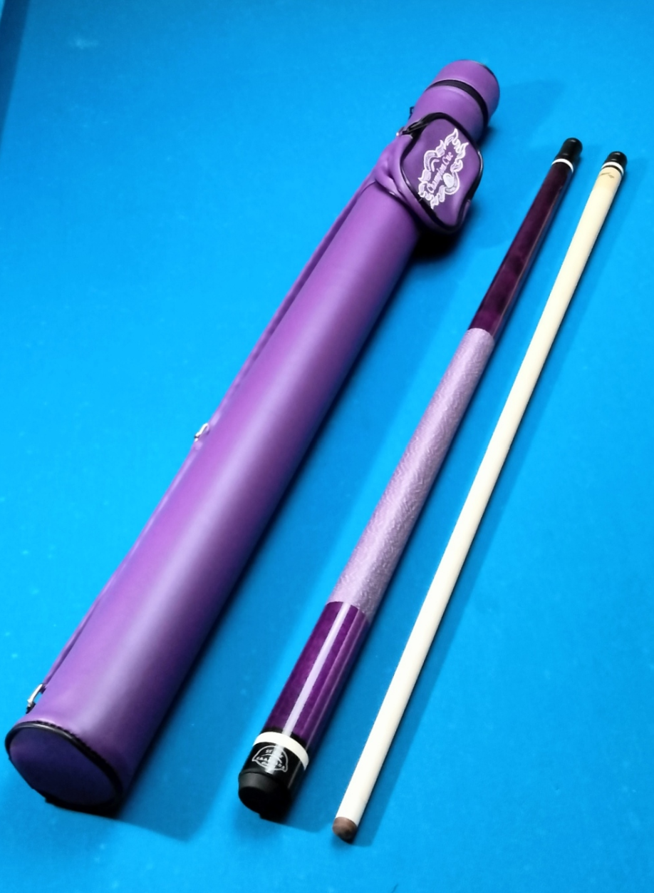 Champion ST10 Purple Pool Cue – 12.5mm with Hard Case, Joint Protectors & Glove