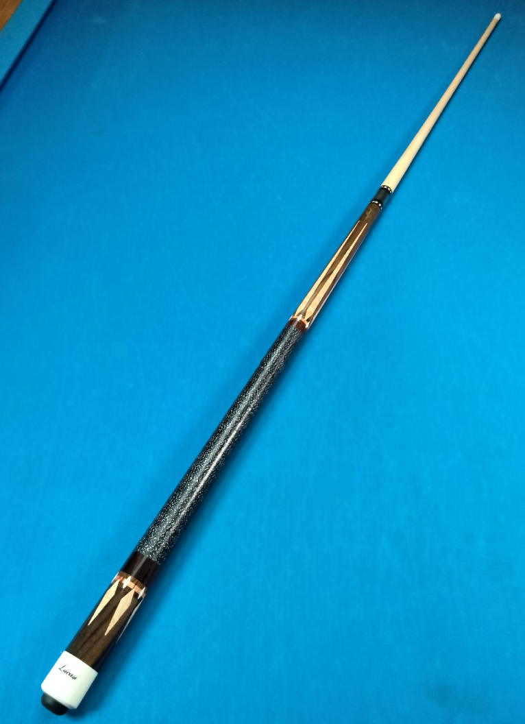 Six-point Birdseye Maple forearm detail on vintage Lucasi Jeremy Jones pool cue