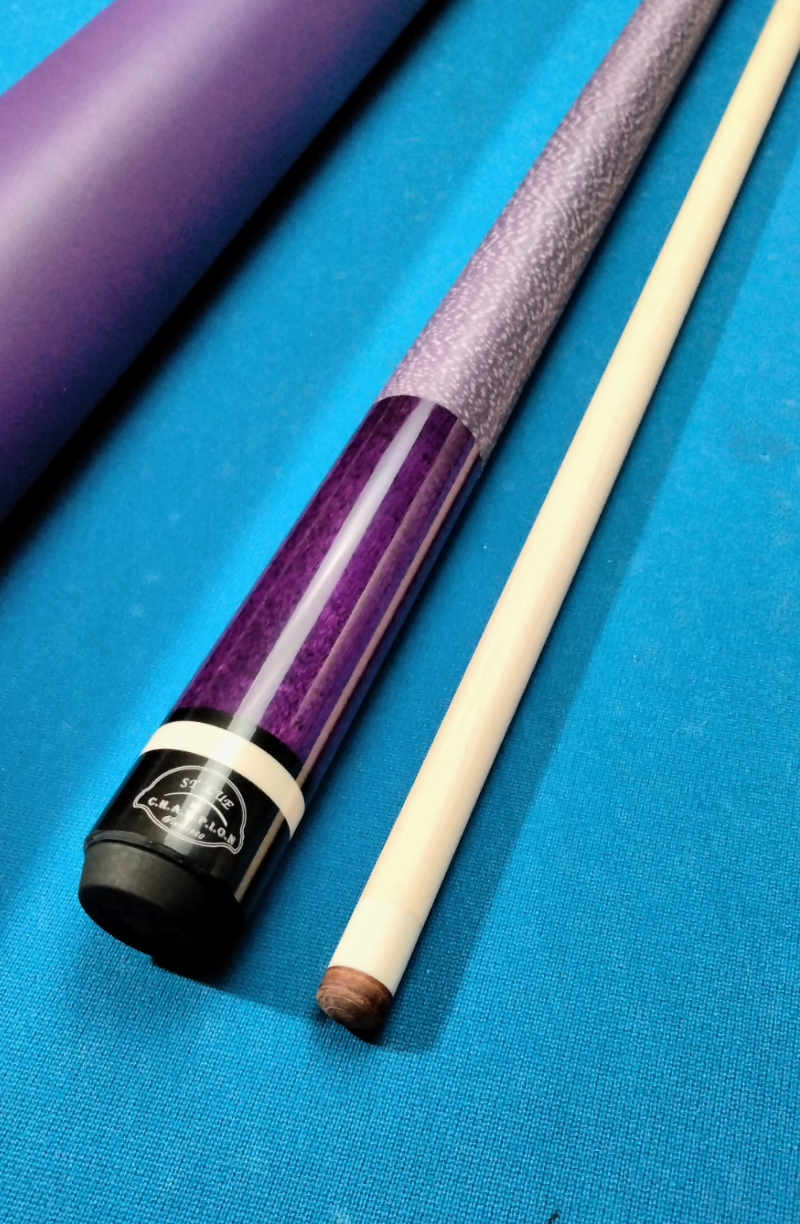 Champion ST10 Purple Pool Cue – 12.5mm with Hard Case, Joint Protectors & Glove