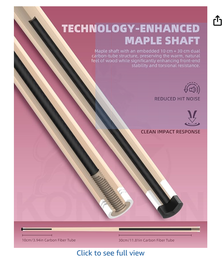 Konllen AK-P2 Clover Hybrid Pool Cue (Pink)