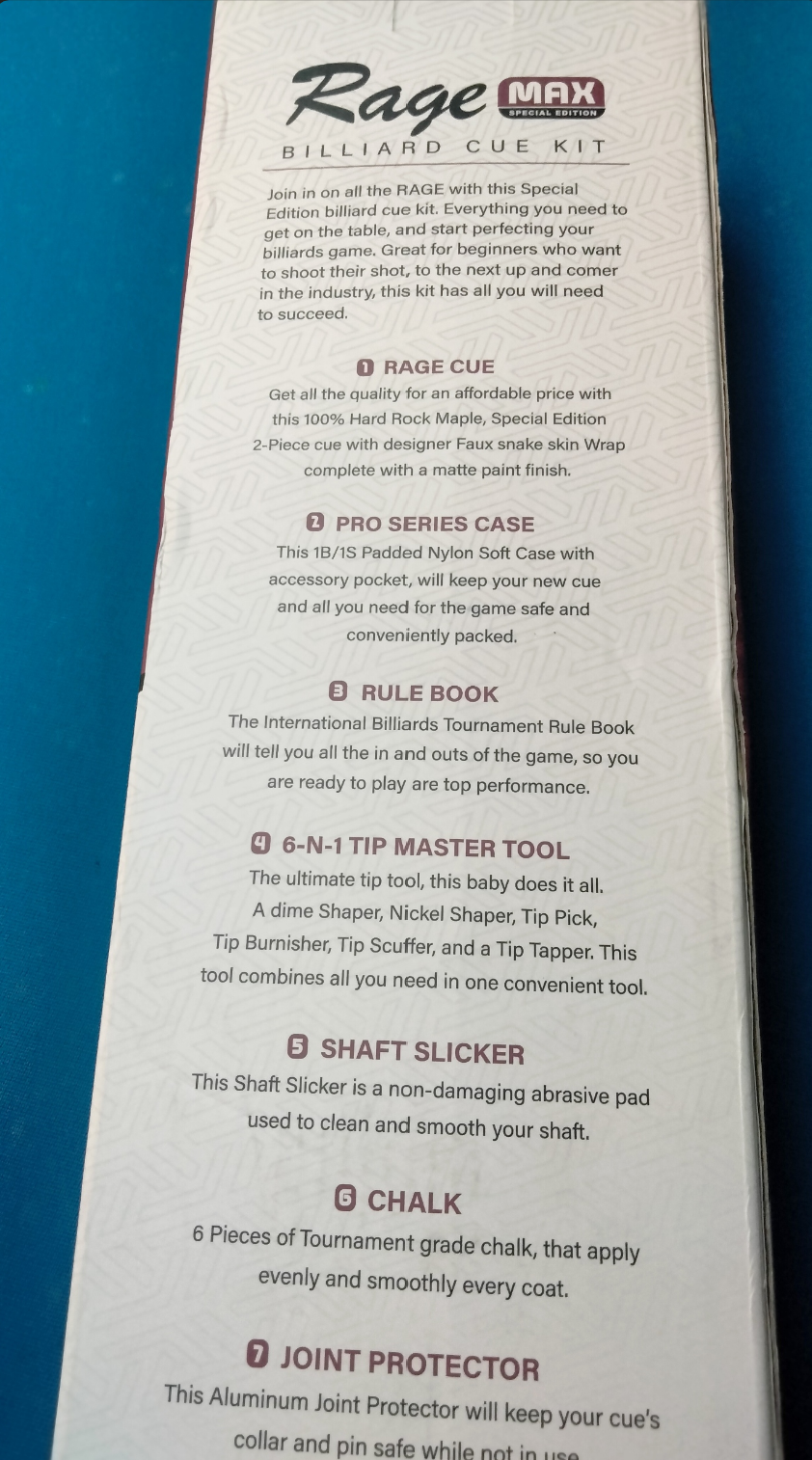 Rage Max Special Edition Billiard Cue Kit